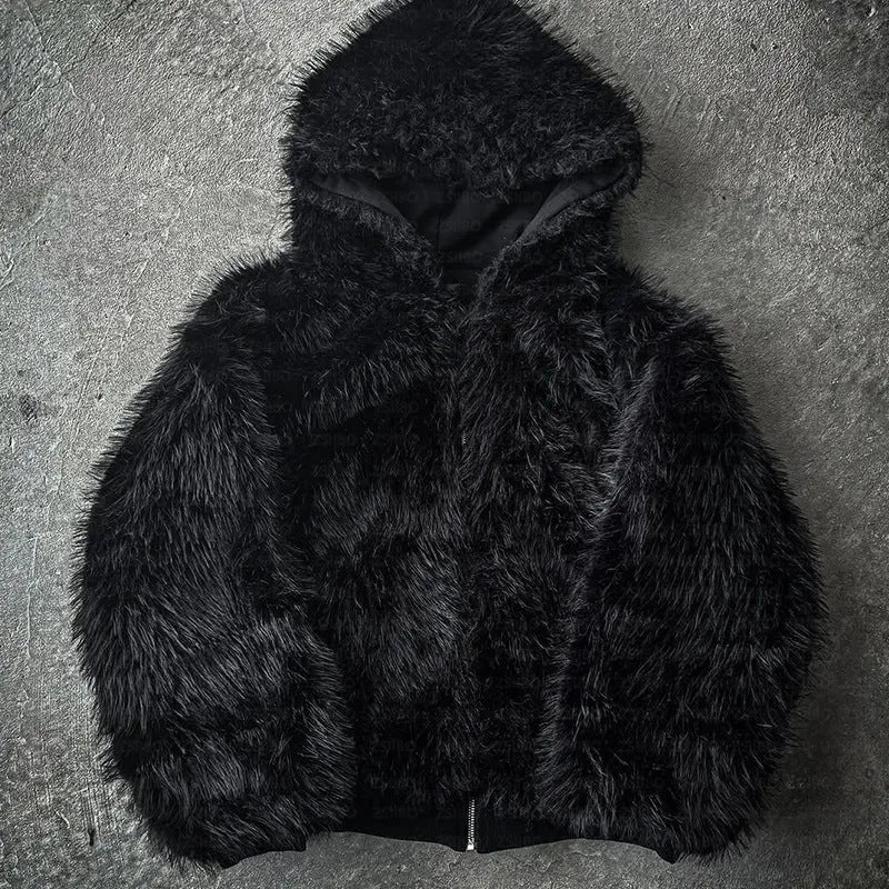 Casual baggy cardigan-style coat in black or white for men and women