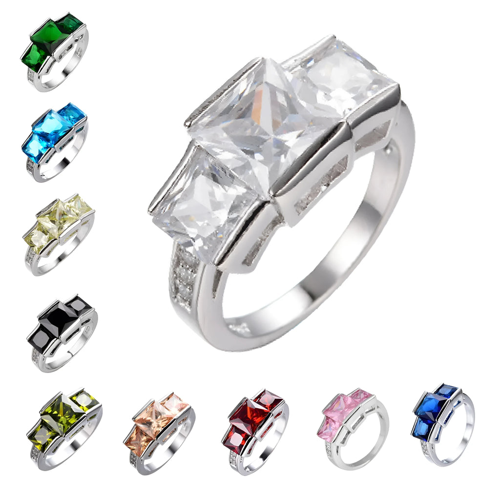 Copper geometric ring with electroplated finish available in multiple colours and UK sizes 6-10