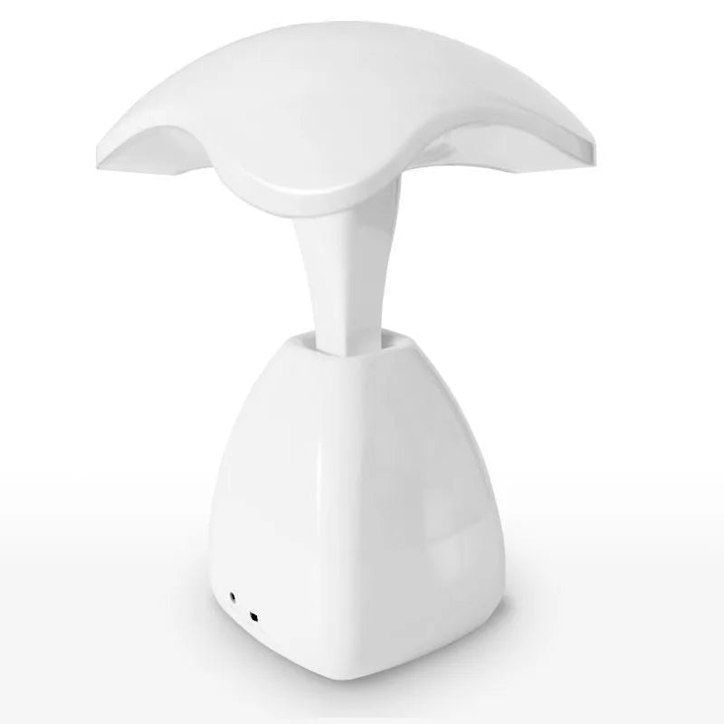 White LED desk lamp with touch control and built-in battery for bedroom and study use