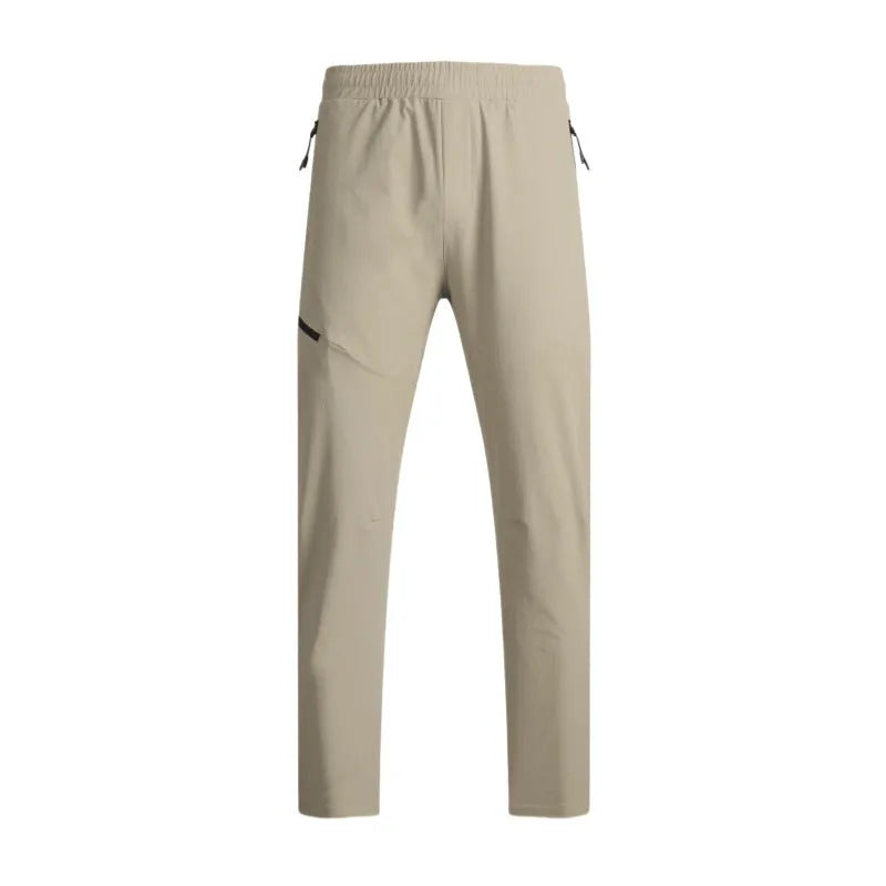 Men's black waterproof quick-drying nylon workout pants for sports and exercise.