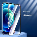 HD tempered glass screen protector for iPhone 12 Pro, 14, 15, XS Max, dustproof, full screen, boxed