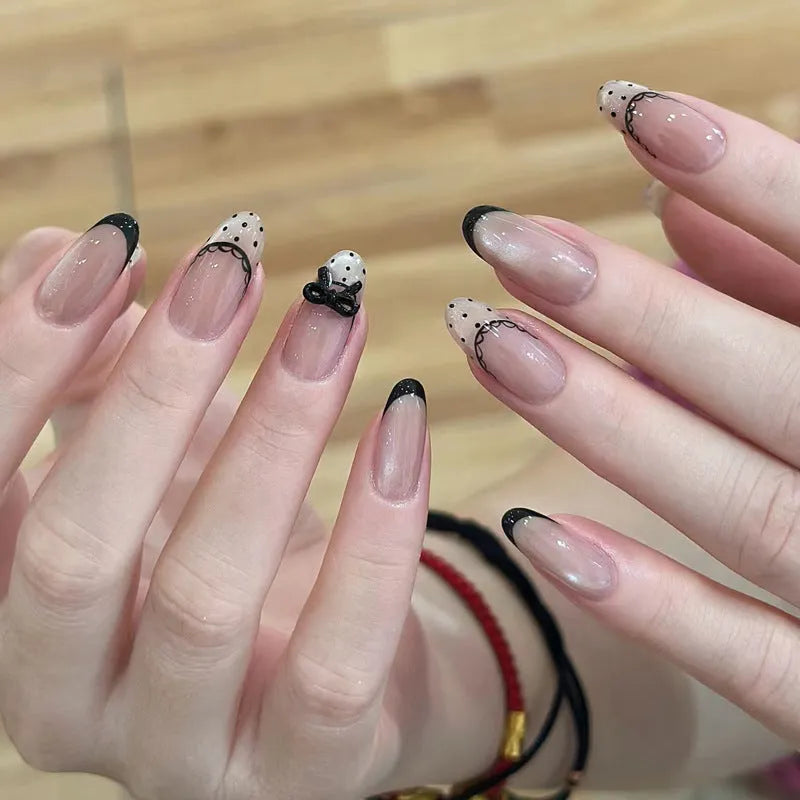 Sweet Girl coffin-shaped false nails with extra 10mm length for gel polish application