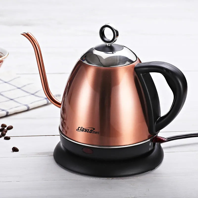 Gold stainless steel electric kettle with touch controls and 1 litre capacity