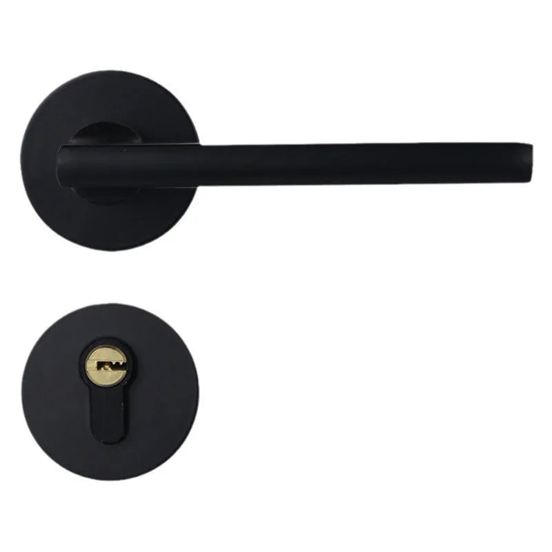 Aluminium alloy split magnetic door lock handle for timber doors in household indoor settings
