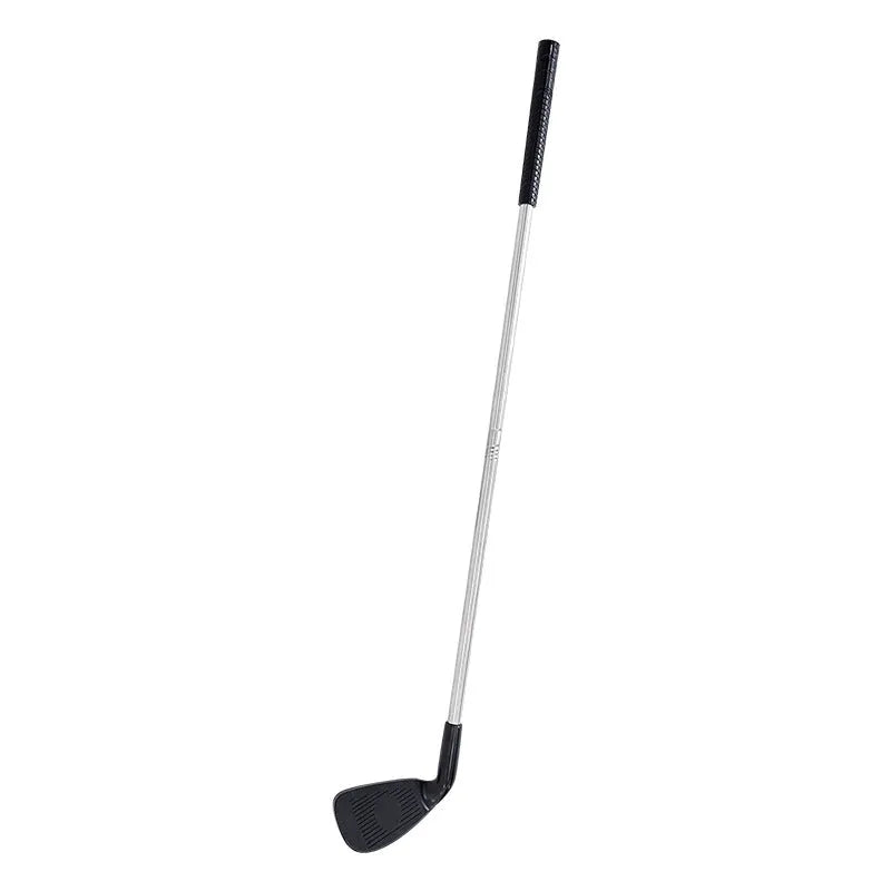Metal golf practice club shown in children's and adult size options for outdoor sports