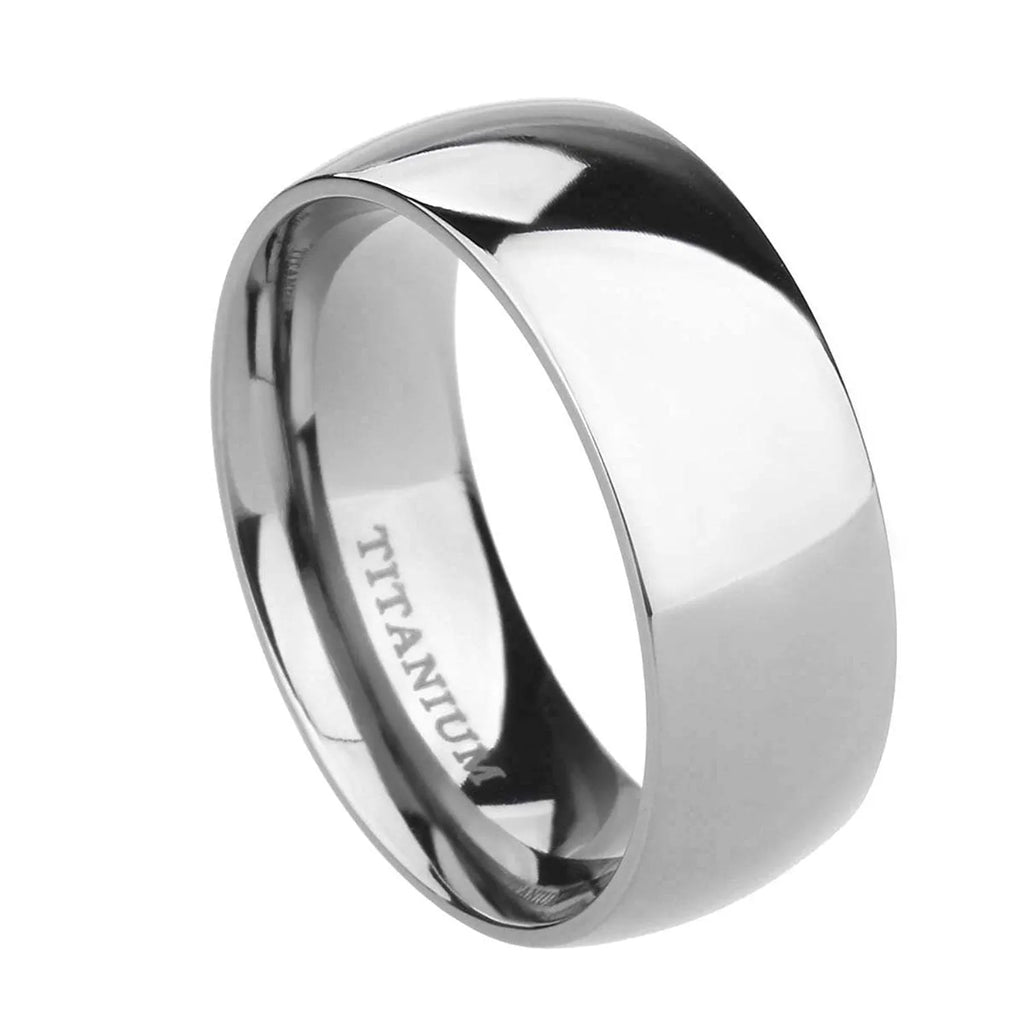 Silver-colour titanium steel unisex fashion ring shown in 2mm, 4mm, 6mm, and 8mm width options.
