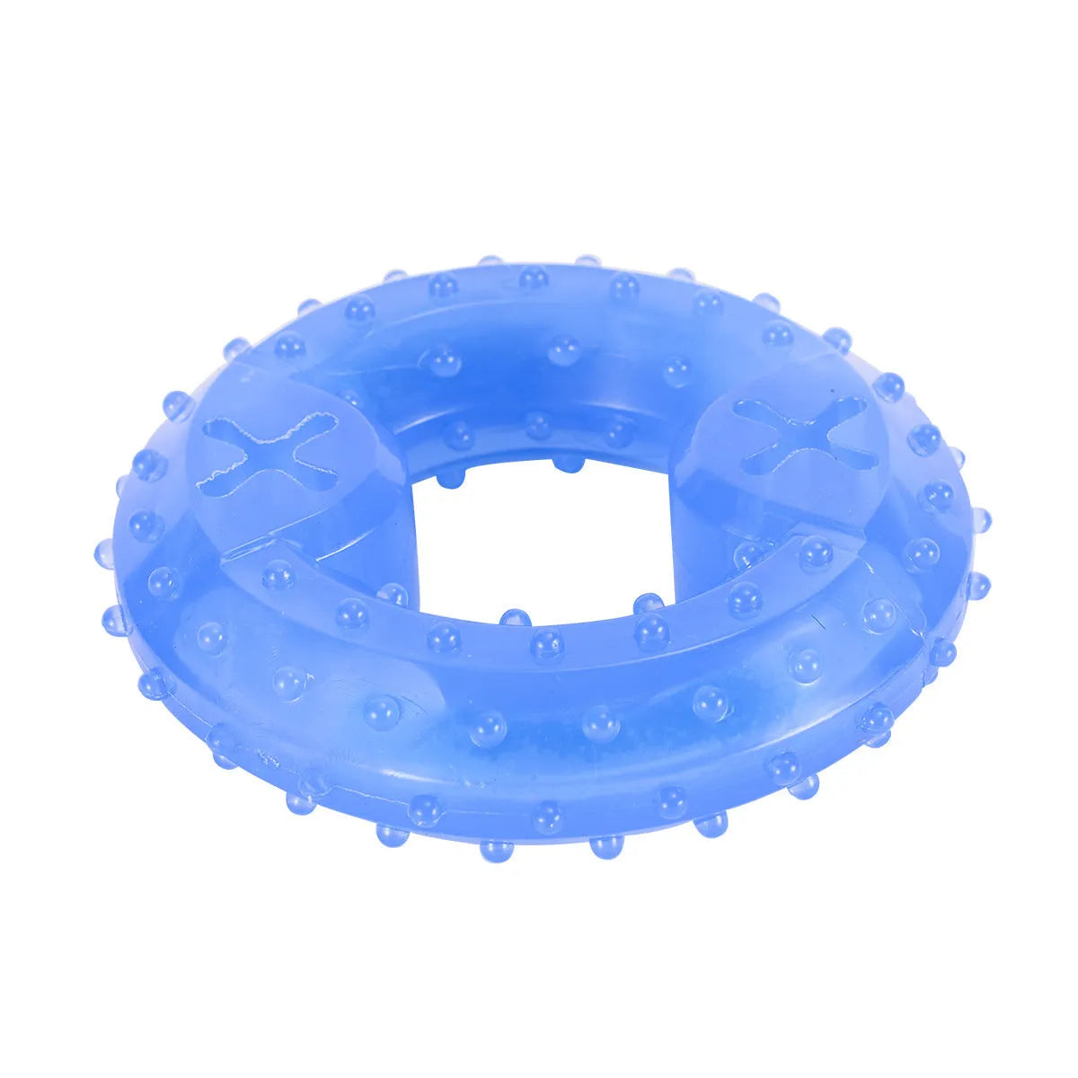 Freezable dog teething toy in bone and circle shapes for cooling chew and dental care