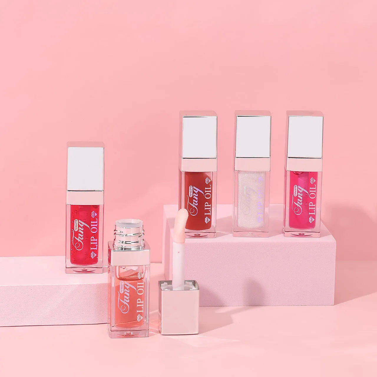 5-color bright lip gloss set with moisturizing lip essence oil for universal skin type hydration and repair