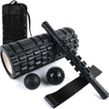 33cm black fitness foam roller massage stick with six segments