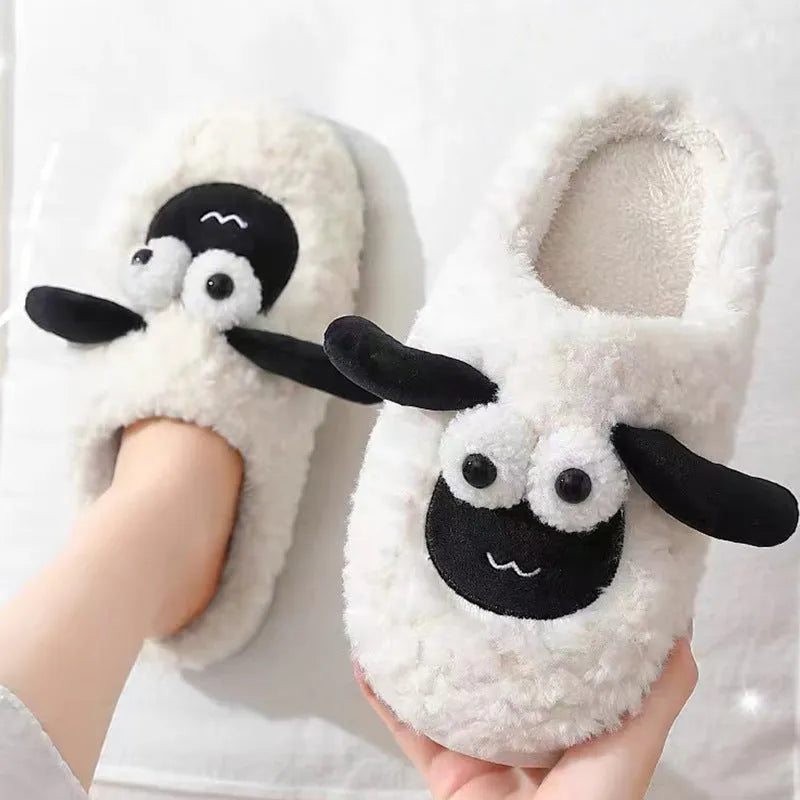 Brown thermal cotton slip-on slippers with suede upper and sewn PVC sole