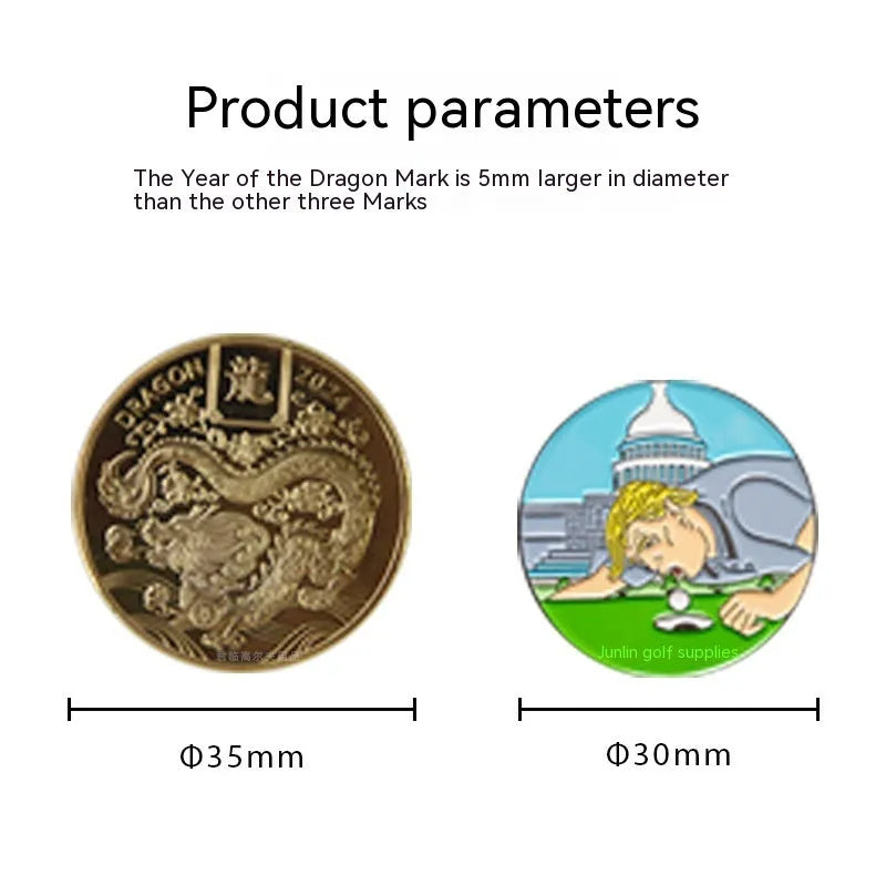 Zinc alloy hat clip showing Dragon Year, ace lick ball, IDID, and black hair blowing machine personalised pattern options.