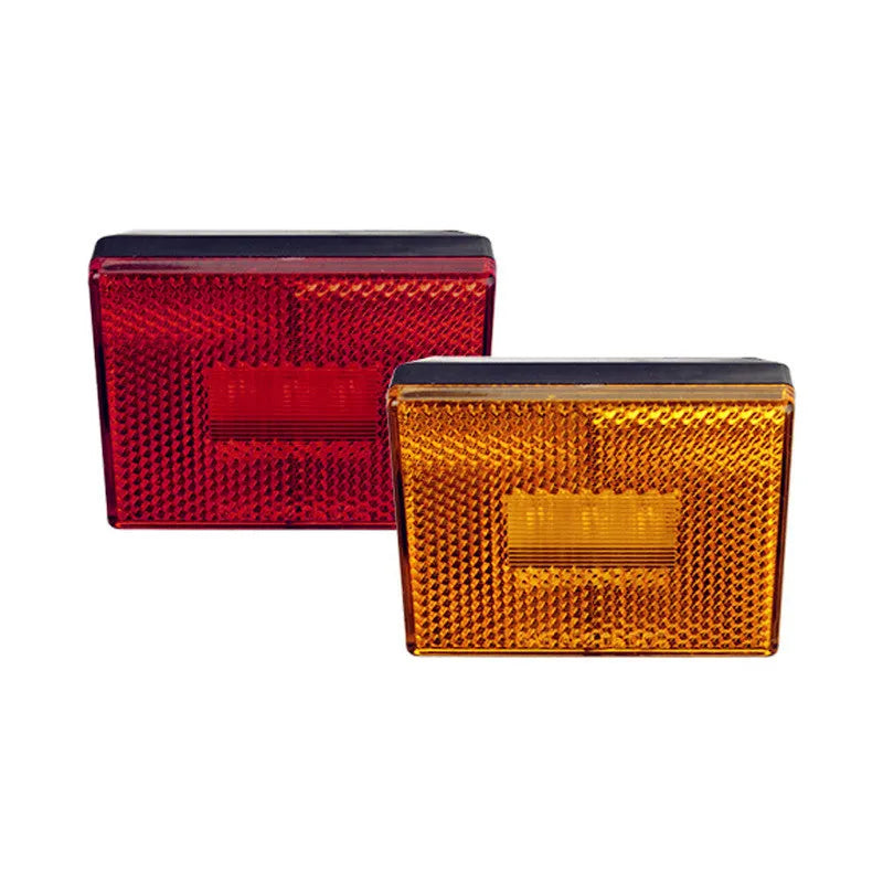 Red and yellow LED trailer side marker clearance lamp with 19cm wire