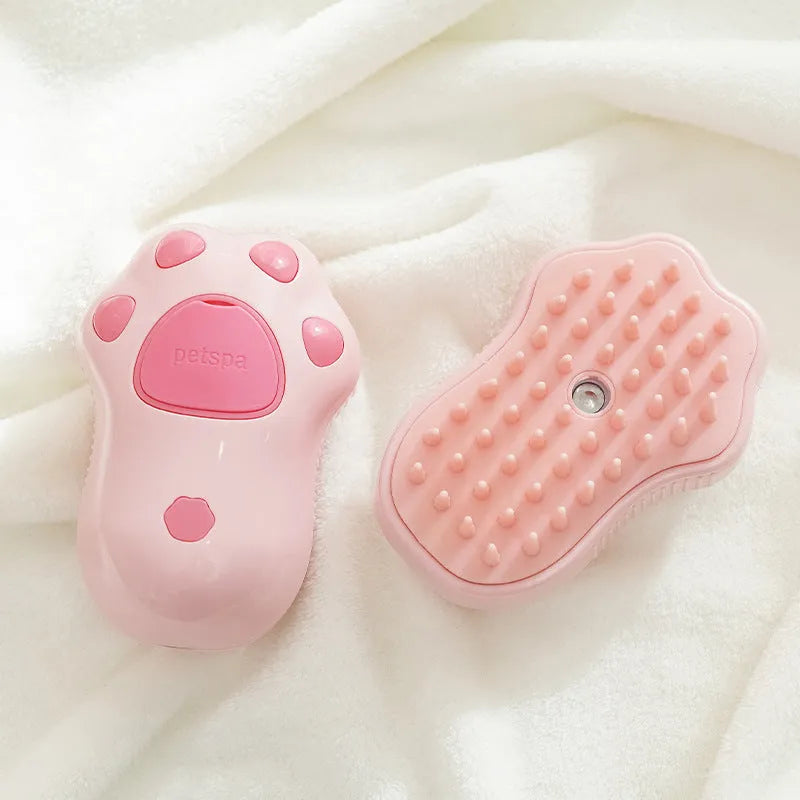 Cat paw style ABS pet massage brush, 10x7cm, USB powered hair removal comb for cats and dogs
