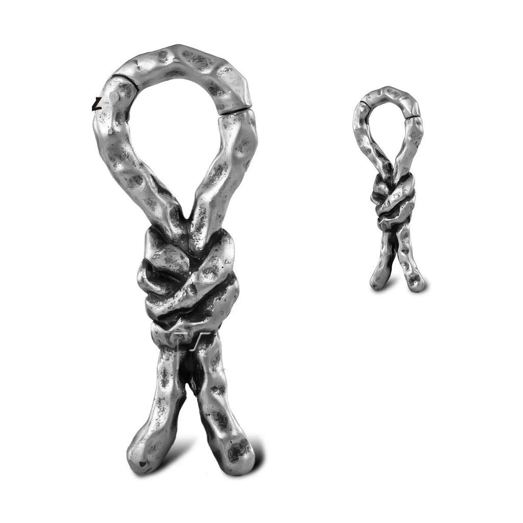 Copper auricle earrings with creative bends and hitches design in 4mm retro style