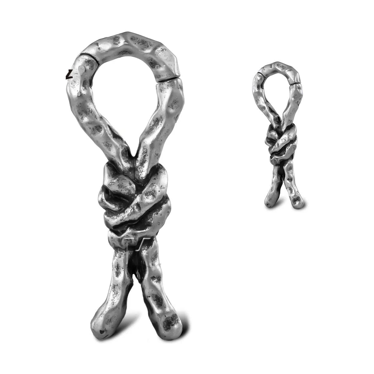 Copper auricle earrings with creative bends and hitches design in 4mm retro style