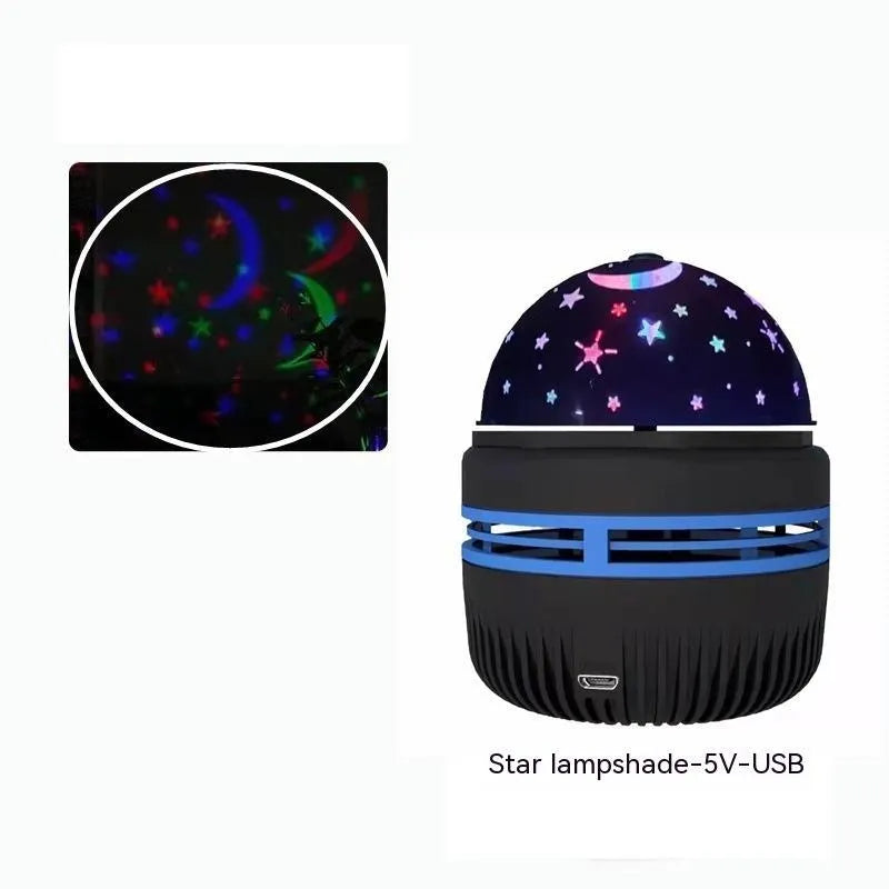 Mini cube crystal magic ball USB projection light showing starry sky and aurora water pattern effects.
