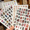 Five colour groups of English letters and numbers label stickers with weekday words for material decoration