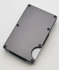 Carbon fibre RFID-blocking wallet with seven card slots in aluminium alloy grey colour