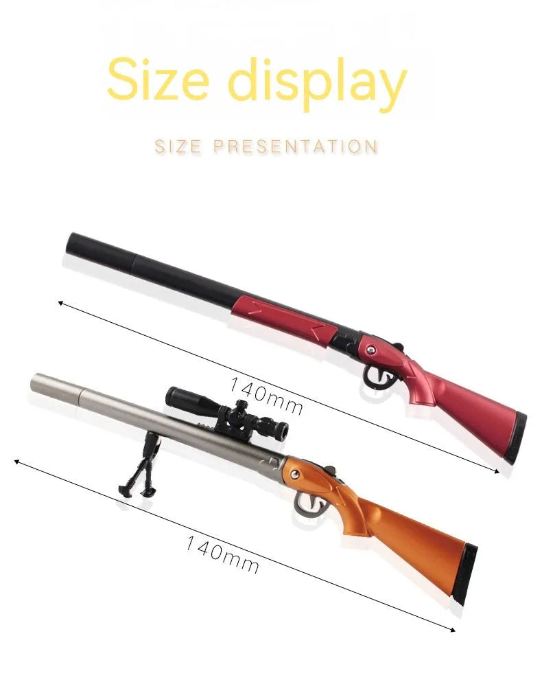 Creative 98K sniper rifle shaped gel pen with 0.5mm tip and blue ink in plastic Marvel series design