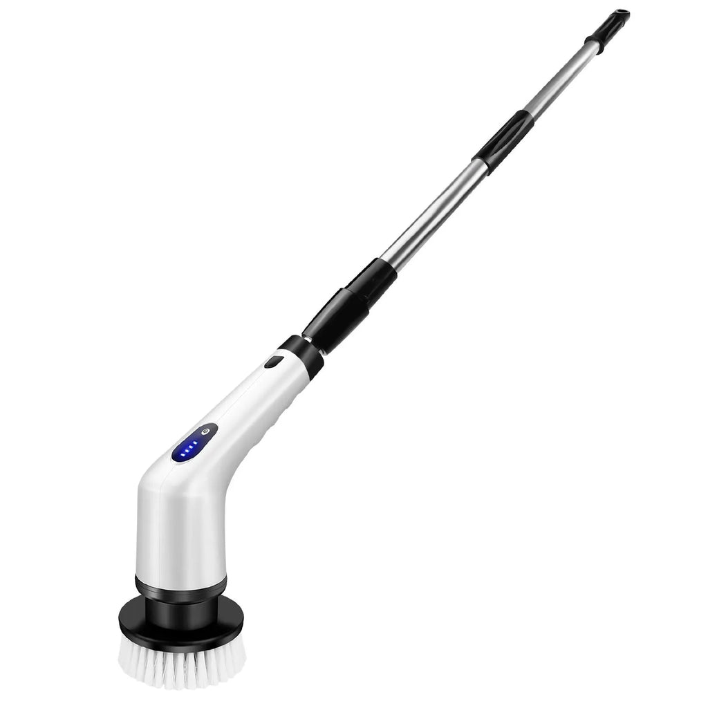 White rechargeable handheld cleaning ball with ABS construction and multiple plug specifications