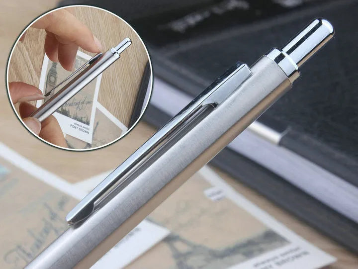 Metal automatic mechanical pencil with multi-diameter refill options for writing and drafting