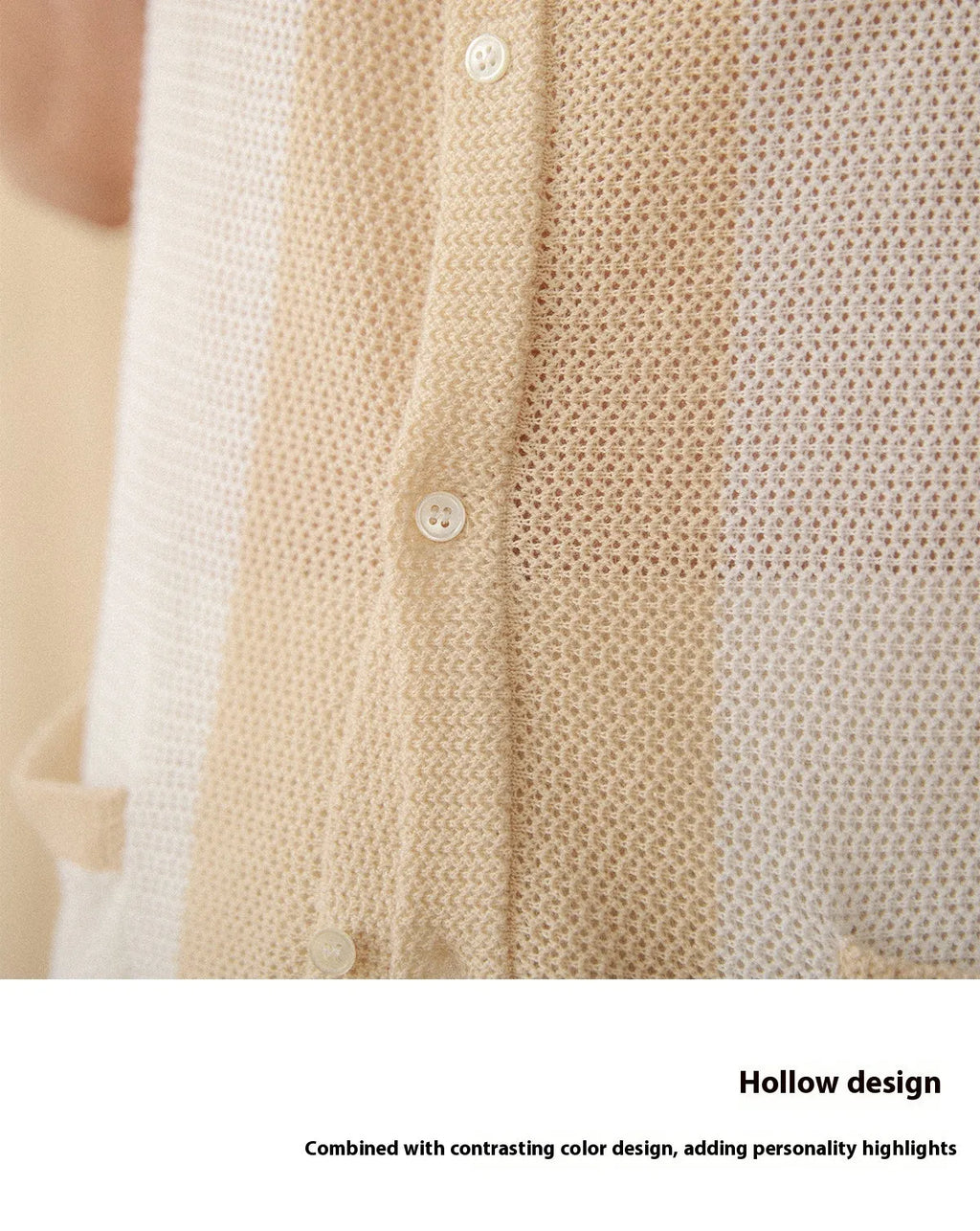 Women's beige lapel collar cardigan with short sleeves made from cotton linen blend fabric