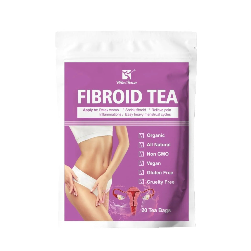 A single pack of C83 Winstown Fibroid Tea herbal tea bags on a plain background.
