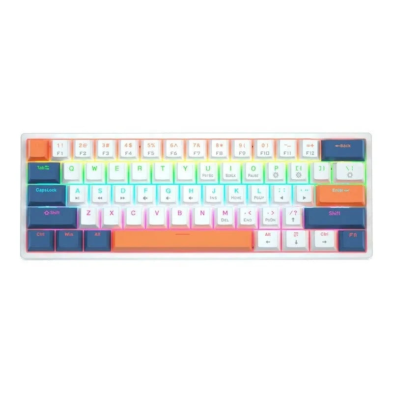 61-key compact mechanical keyboard with hot-swappable sockets and multiple switch options