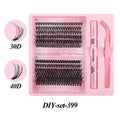 DIY single cluster false eyelashes showing individual artificial fibre clusters for custom application