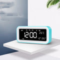 Rectangular American style LED alarm clock with multicoloured atmosphere lighting and digital display