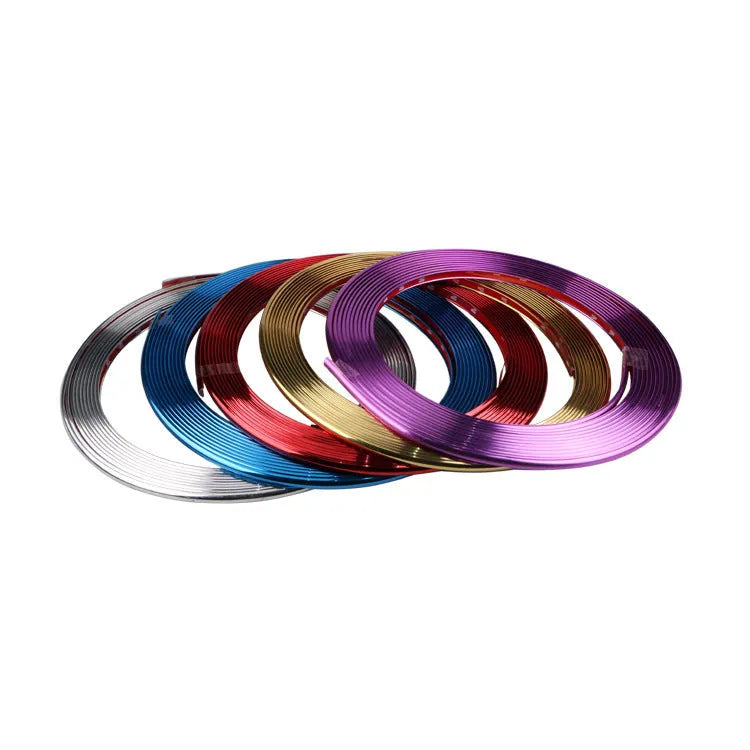 8 metre roll of purple electroplated PVC wheel hub trim for car decoration