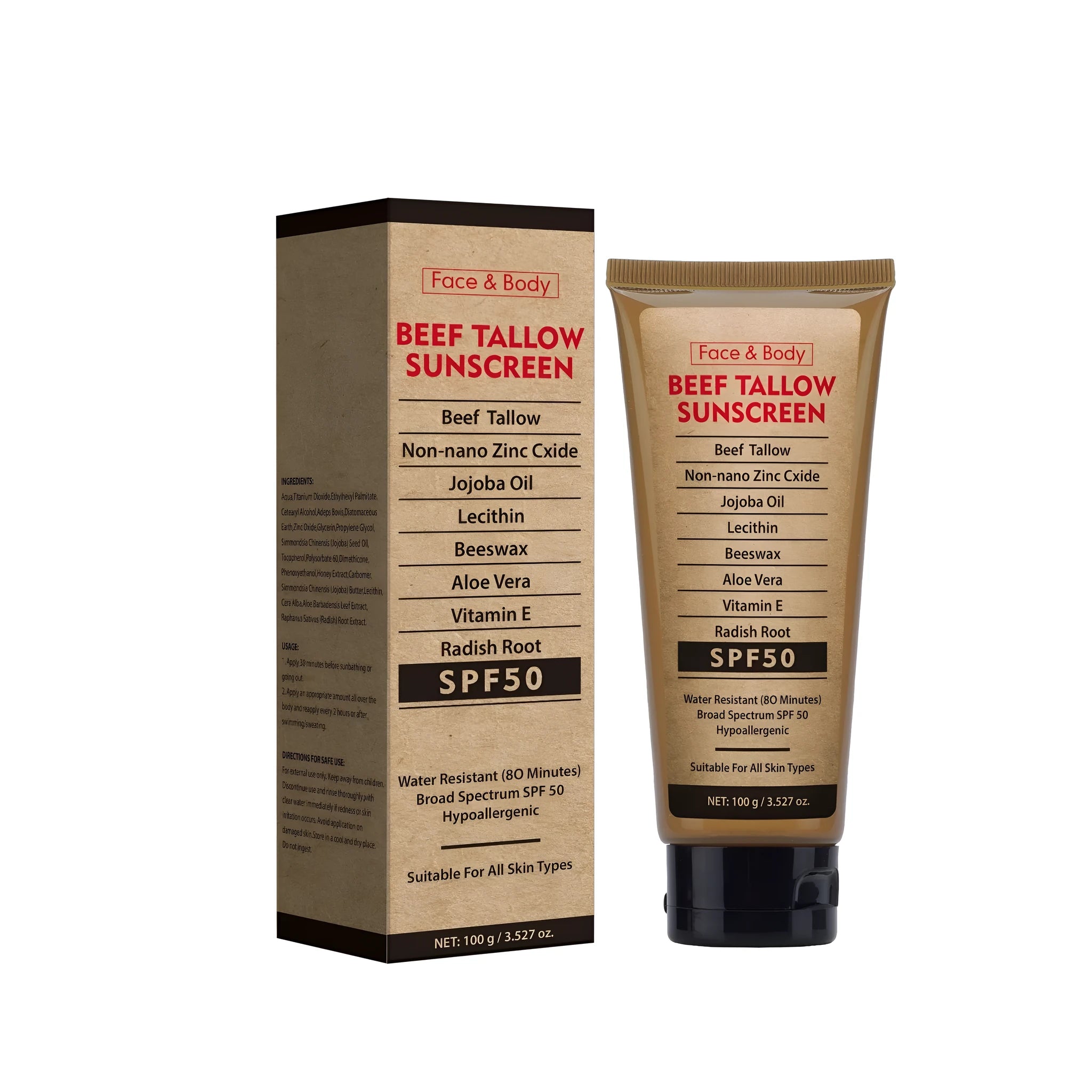 Organic grass-fed butter protective cream 100g waterproof tube FPD015 style