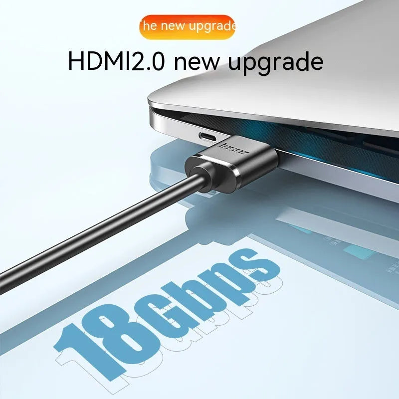 HDMI cable with gold-plated connectors and thin flexible black wire