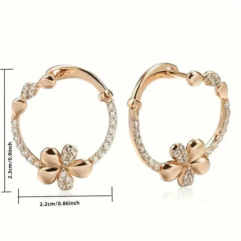 Women's round geometric earrings in copper with electroplated EK13286-FD-01 colour finish