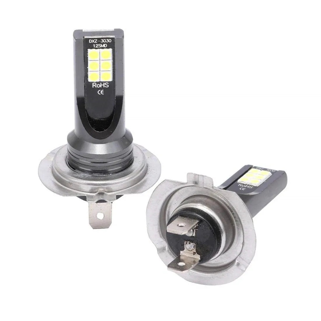 H7 110W LED car fog lights with aluminium housing and 12 SMD 3030 beads