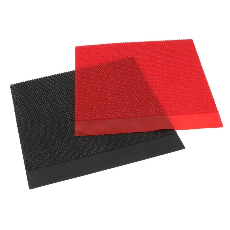 Small particle pimpled table tennis rubber sheet in black and red colour options for bat replacement