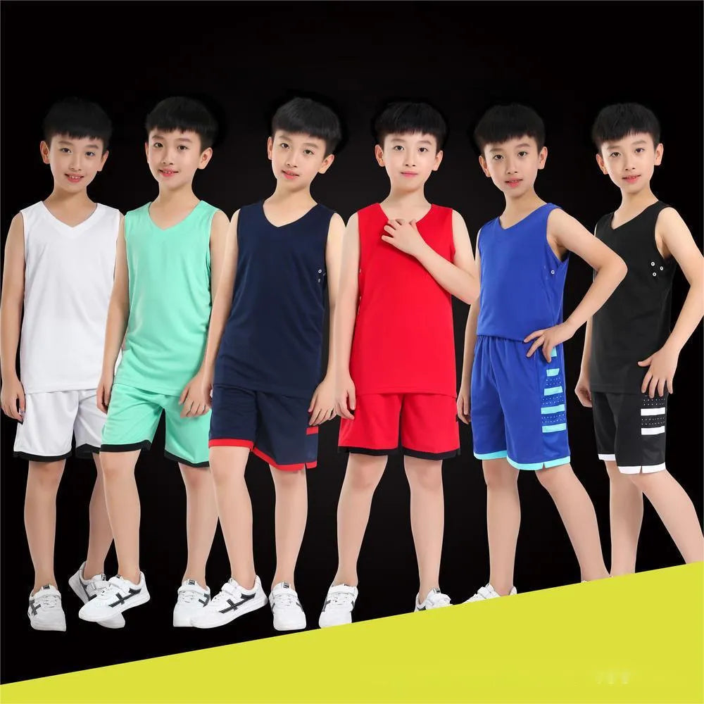 White polyester sports vest and pants set for campus competitions and fitness training
