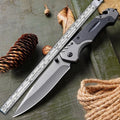 Alloy folding knife with choice of plain or textured handle measuring 225-226mm length