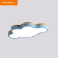 Cloud shaped ceiling LED light fixture in wood effect finish with modern design