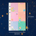 A6 loose leaf notebook with girl heart designs including bears and rabbits, 80 sheets, 6-hole compatible