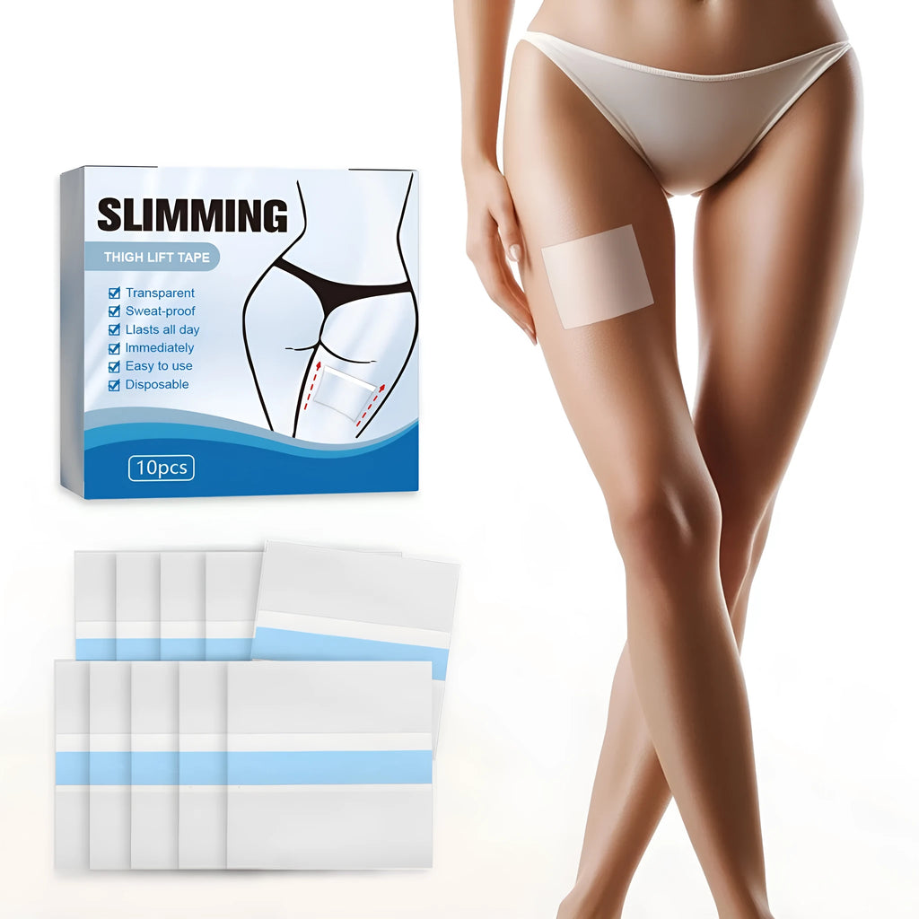 Box of 10 square body slimming patches for stomach and waist, each 12cm by 12cm.