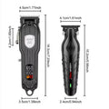 Black professional hair clipper set with foil shaver attachment and LED display.
