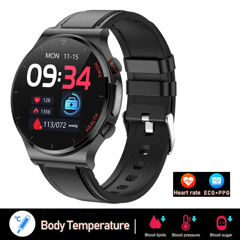 Smart watch with 1.32-inch screen, zinc alloy case, 200mAh battery, and TPU or steel strap in blue, black, or red