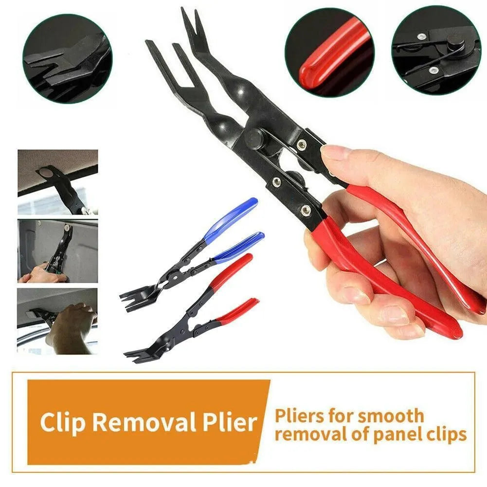 Blue car trim clamp removal pliers with 235mm steel construction for door panel disassembly