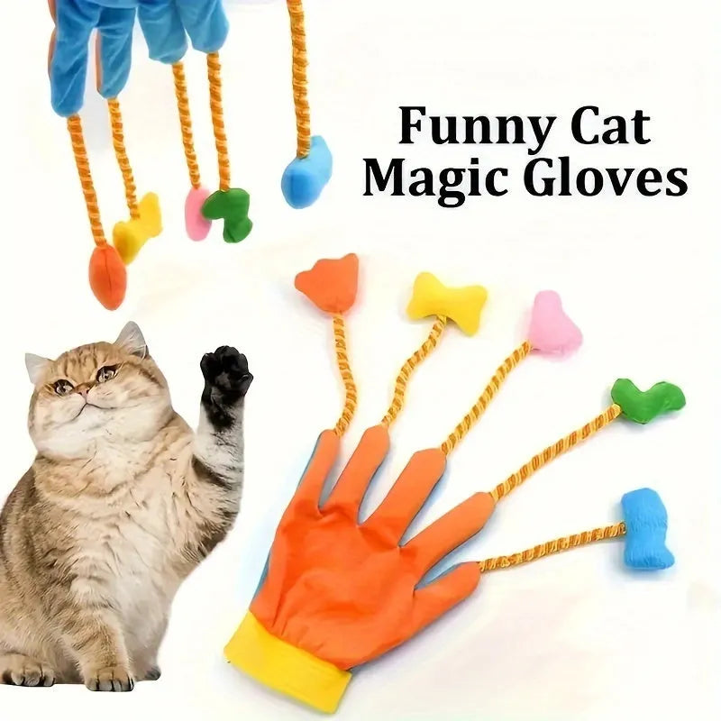 Yellow blue plush cat toy with bell and trailer measuring 40 cm