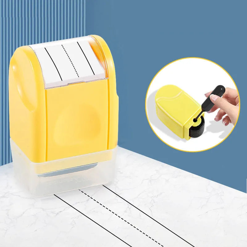 Plastic educational roller seal stamp in rectangle shape with photosensitive function