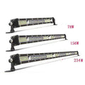 Ultra-thin single row white aluminium LED light bar for motocross bike roof and vehicle mounting.