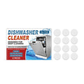 Pack of 12 household dishwasher cleaning tablets with chlorine-free formulation