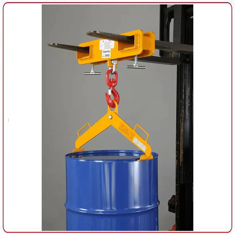 Rotatable drum crane locking forklift hook with safety device for mobile crane conversions