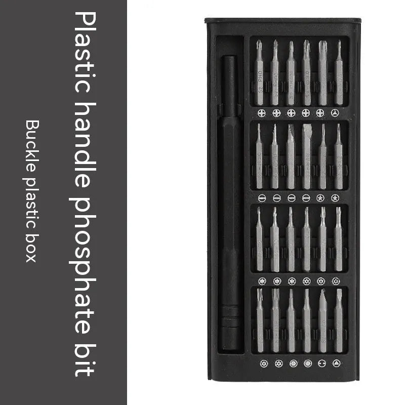 24 in one precision magnetic screwdriver tool set with aluminium and plastic handles and chrome vanadium steel bits